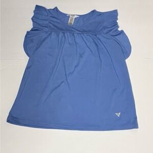 Guess Gurl’s Flutter Sleeve Ribbed Tank Top, Size M 1(10-12) Blue, Pre-owned.